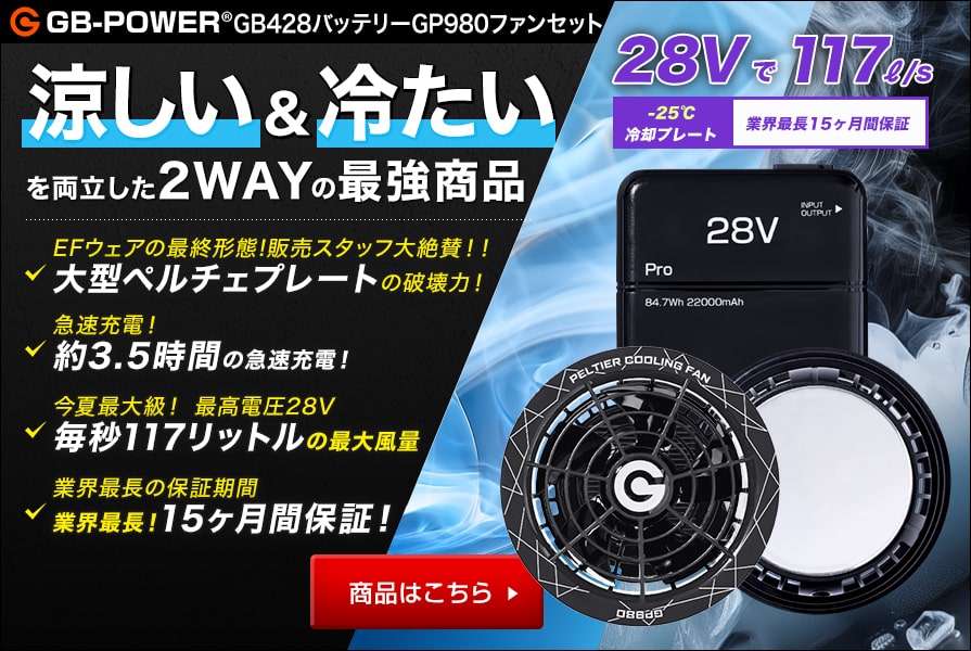 長信ジャパンGB428バッテリーGP980ペルチェファンセット