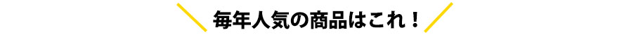 毎年人気の商品はこれ！